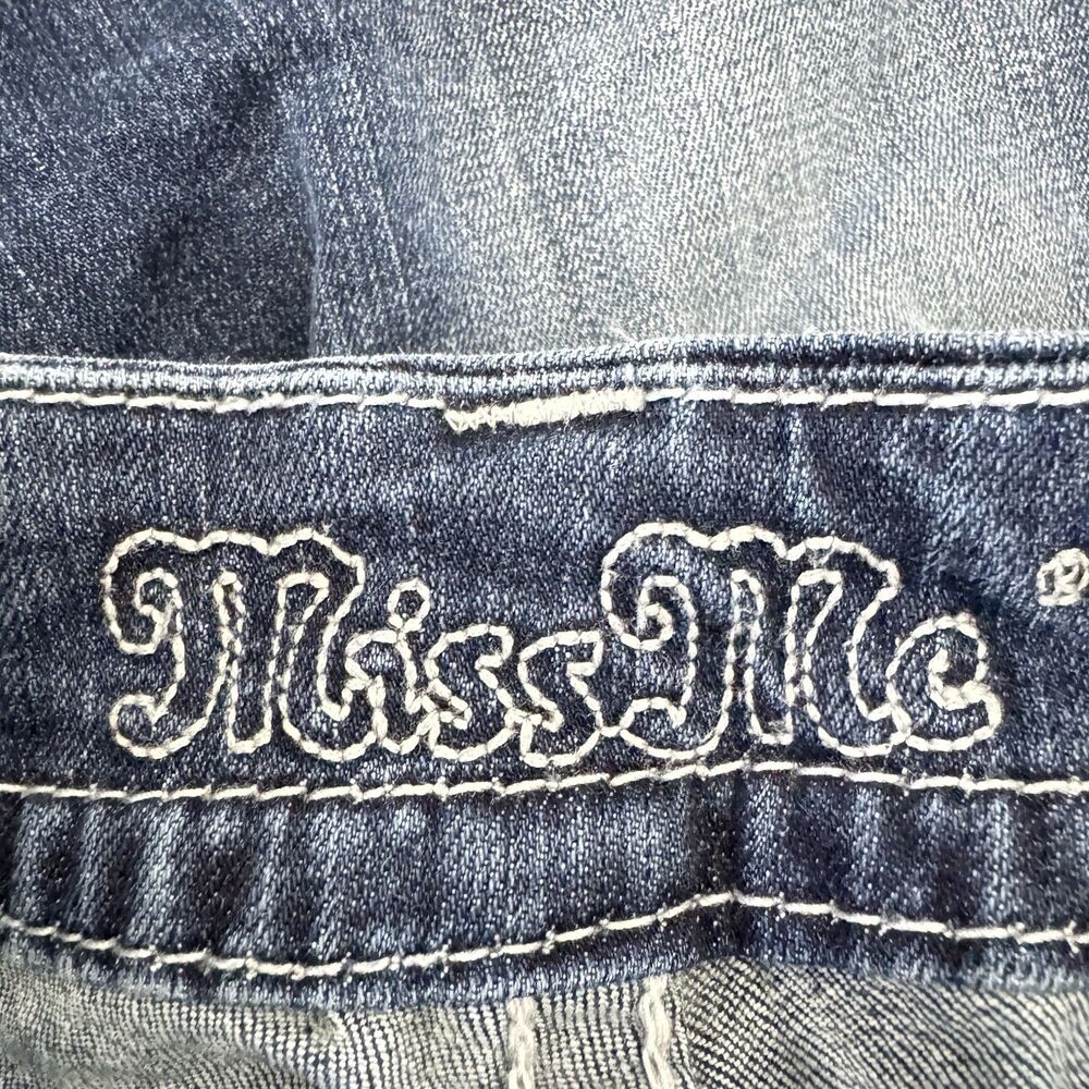 Miss Me Jeans Shorts Women's 26 ALTERED* Raw Hem Denim Embellished Blue Skinny - Picture 5 of 16